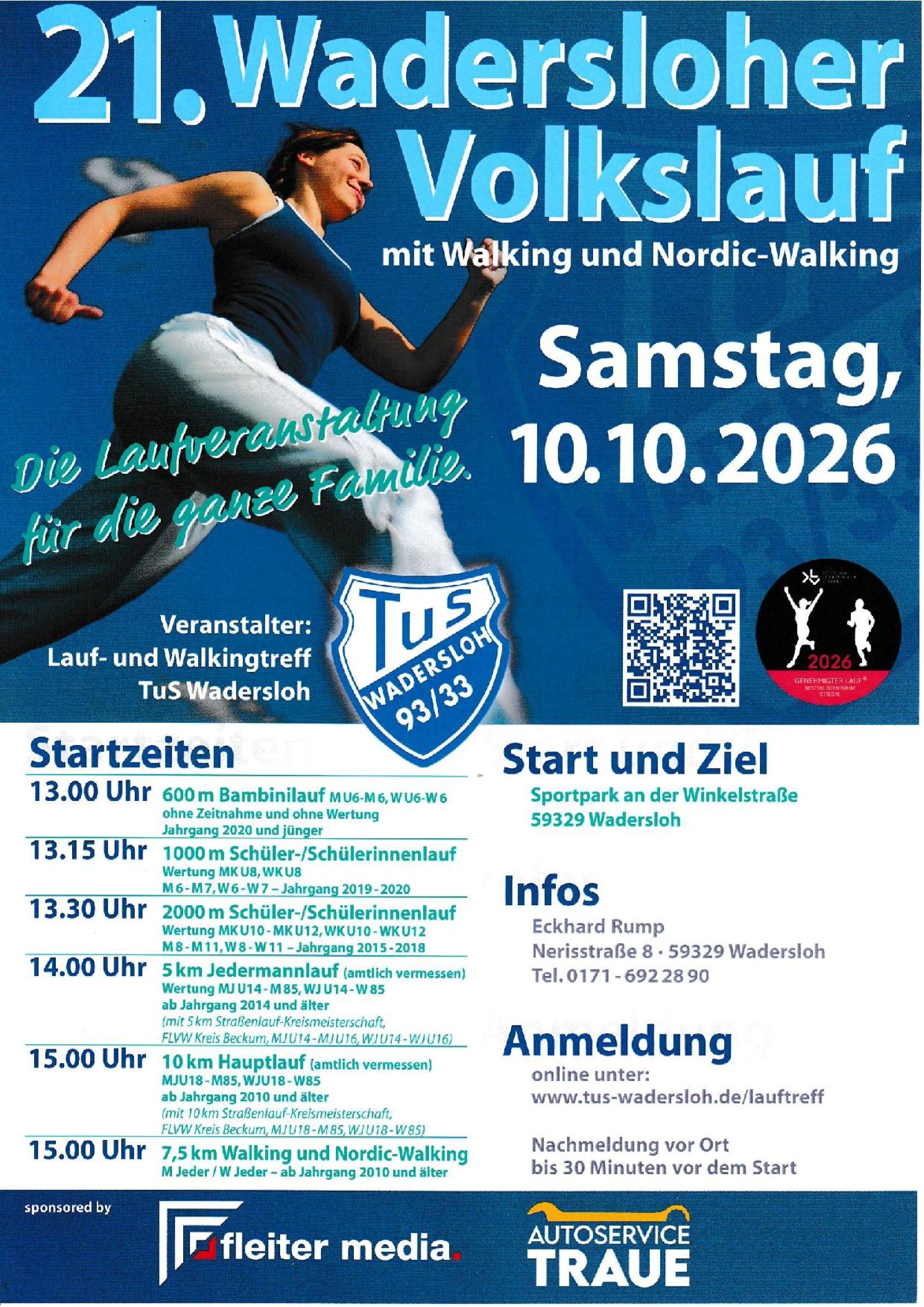 260927 01 Plakat Wadersloher Volkslauf 2026